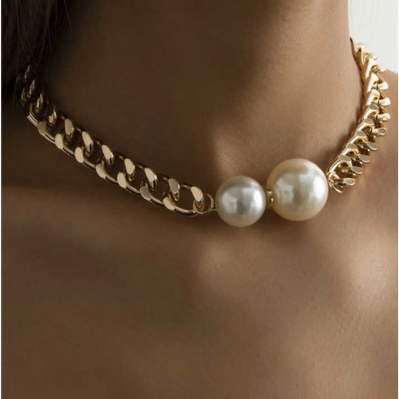 Zara 14K Gold Plated Pearl Choker Chain Necklace new with tags - Picture 7 of 9